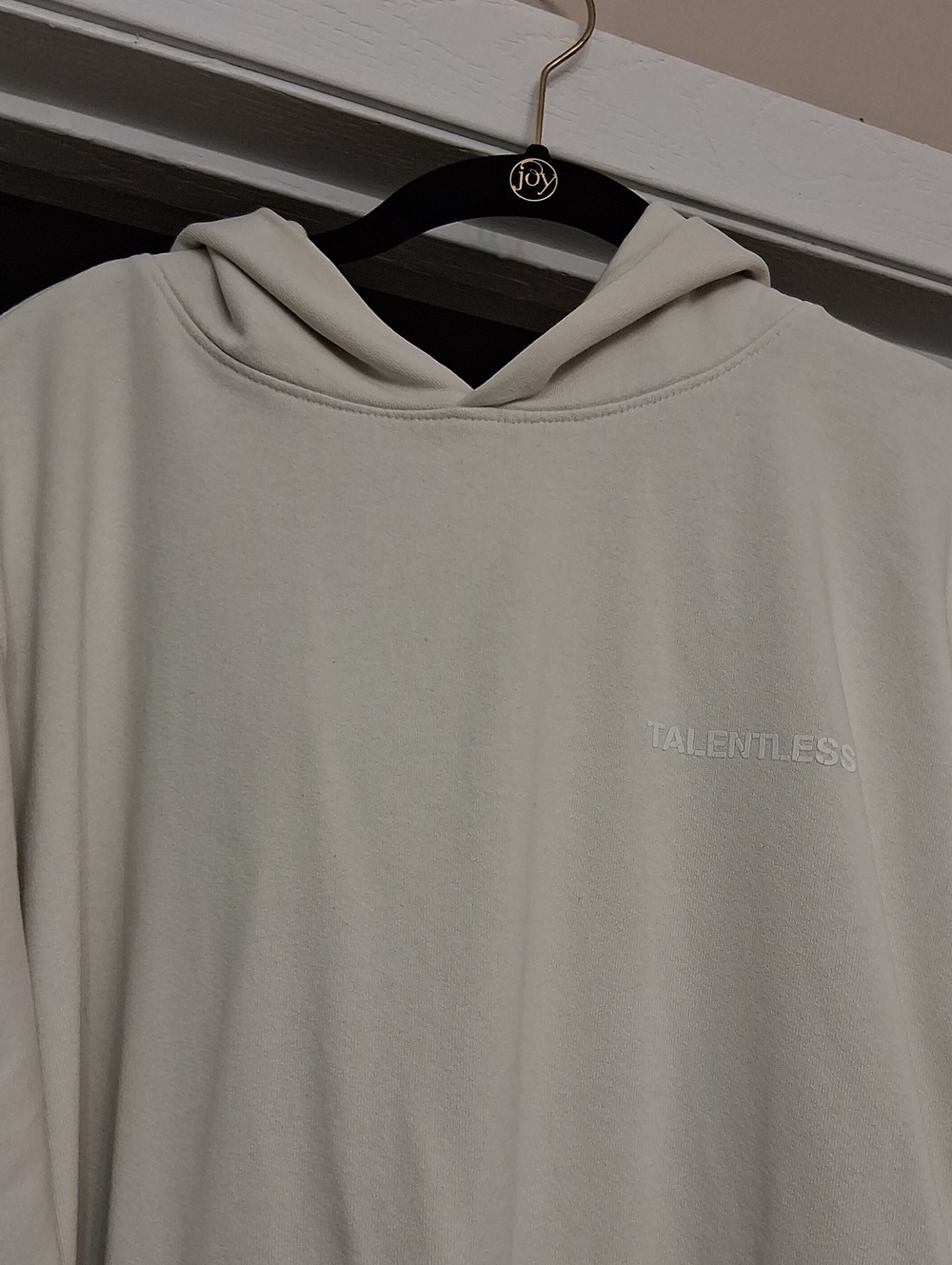 TALENTLESS Cream Minimal Logo Hoodie